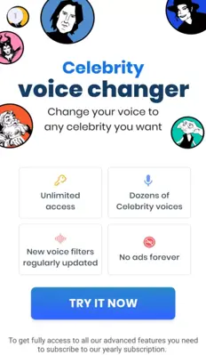 Celebrity voice changer android App screenshot 2